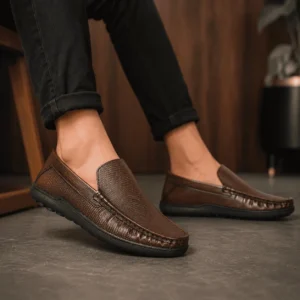 chocolate-brown-leather-comfort-casual-loafer-shoes